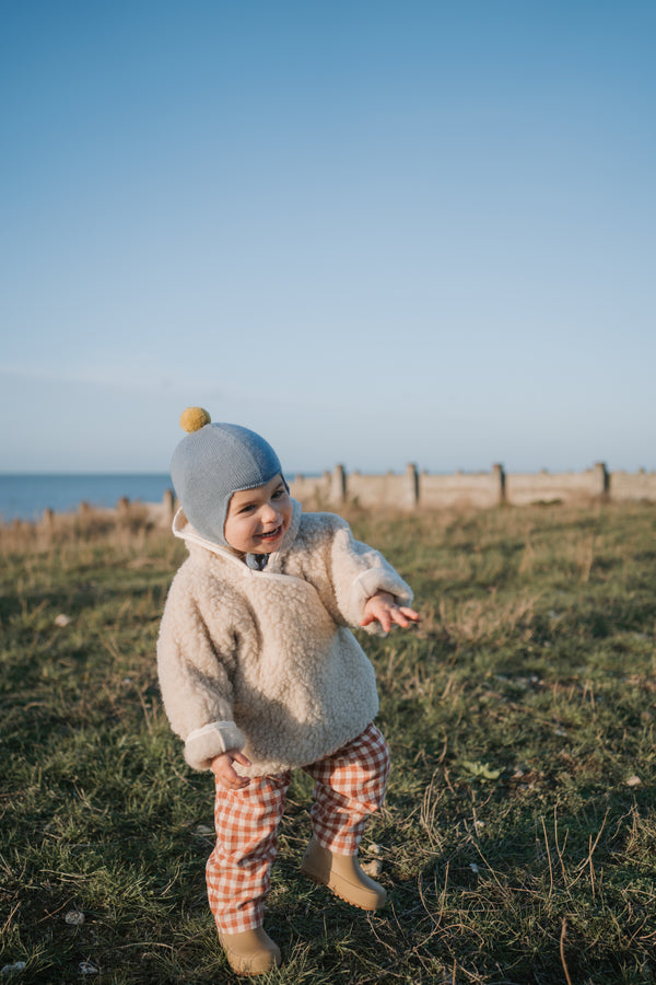 Cashmere Baby Bonnet, Mermaid with Gold Dust Pom