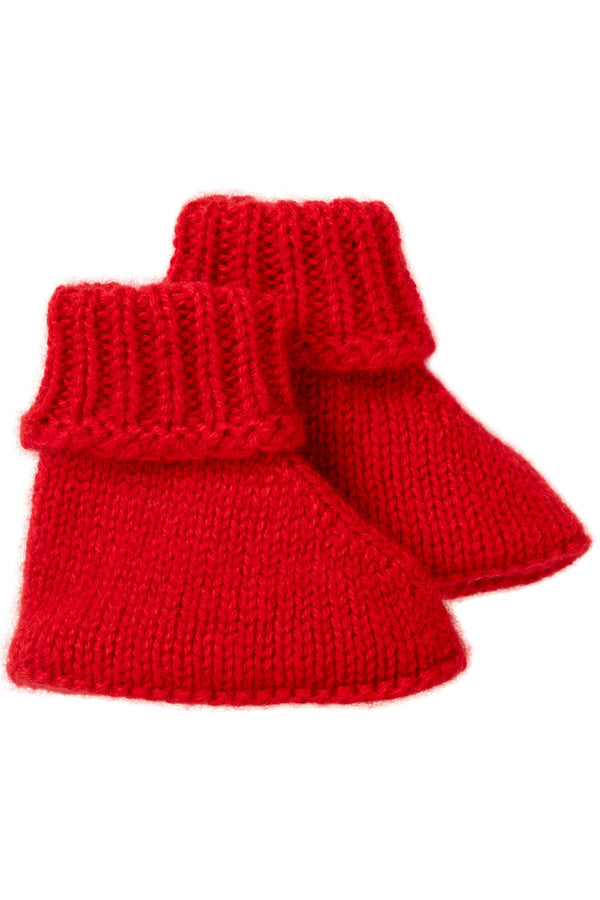 "My First Christmas" Cashmere Baby Bootees, Bright Festive Red