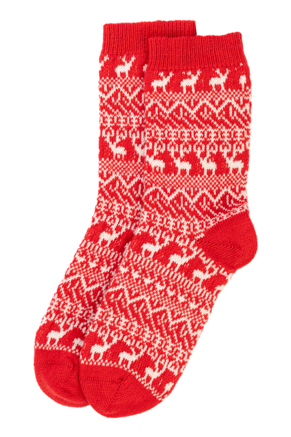 Reindeer Bed Socks, Chianti
