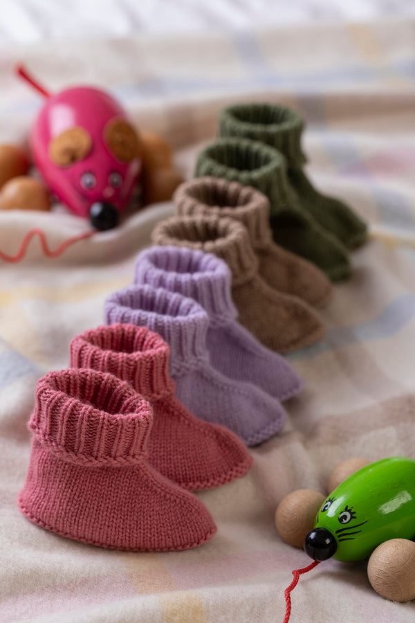 Cashmere Baby Bootees, Venetian Rose