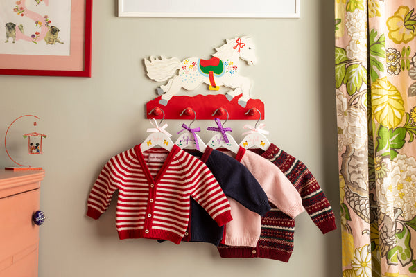 Baby + Children's Contrast-Trim Cashmere Cardigan, Blackberry + Jam