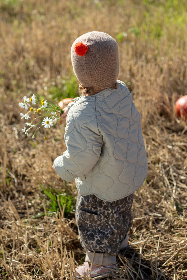 Cashmere Baby Bonnet, Mushroom with Flare Pom