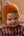 Cashmere Baby Bonnet, Ginger with Lupin Pom