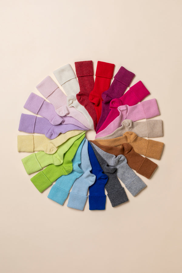 Cashmere Bed Socks, Blusher Pink