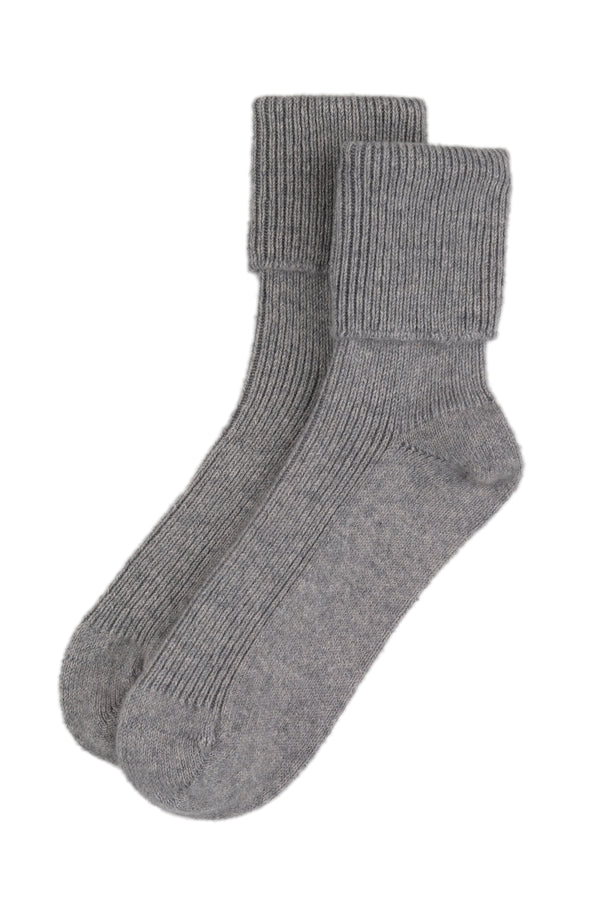 Cashmere Bed Socks, Heron Grey