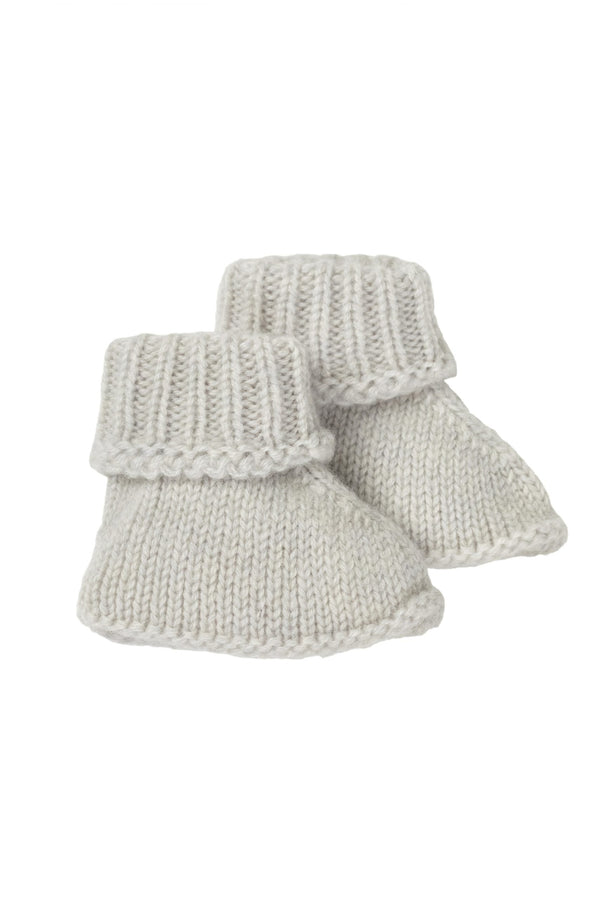Rosie Sugden Cashmere’s Baby Bootees in Misty Grey