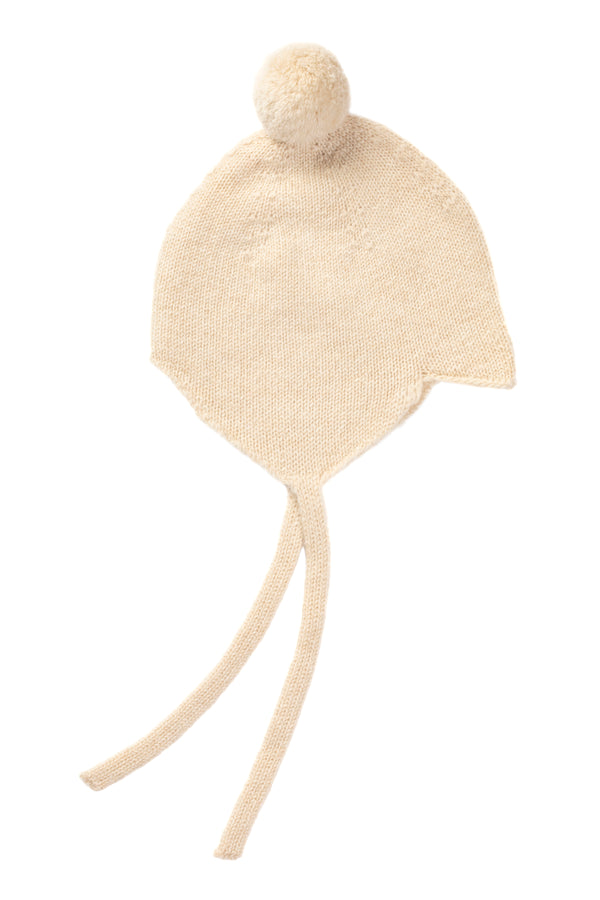 Cashmere Baby Bonnet, Ivory